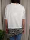 T-shirt over fondo asimmetrico Paillettes