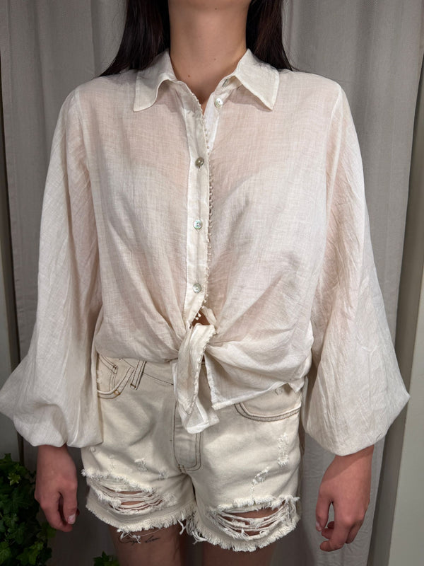 Camicia Voilé con passamanerie