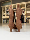 Tronchetto stretch in camoscio marrone
