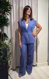 Pantalone gamba dritta misto lino TAB1624