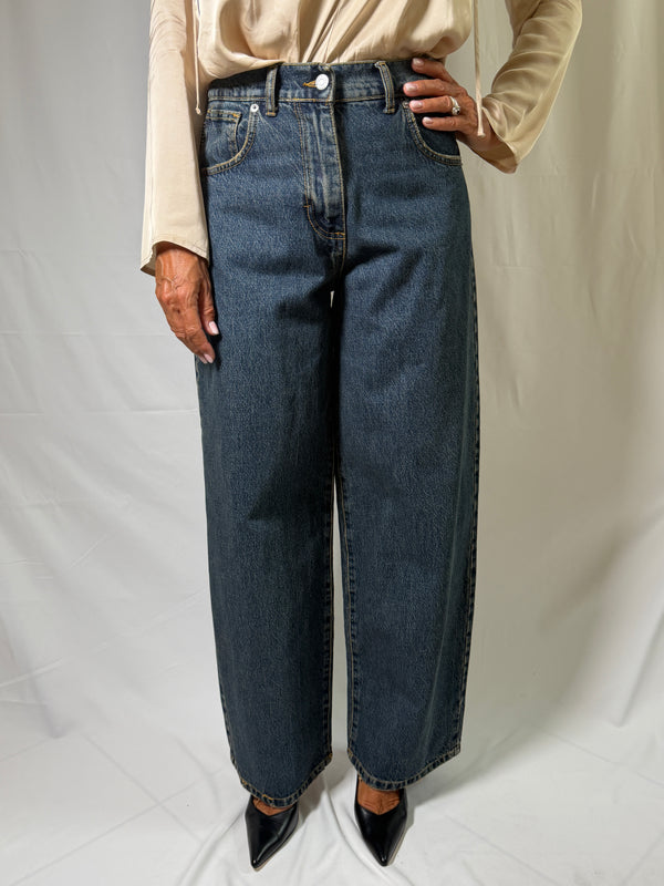 Jeans bella denim chiaro cuciture camel - Haveone PLS-R102