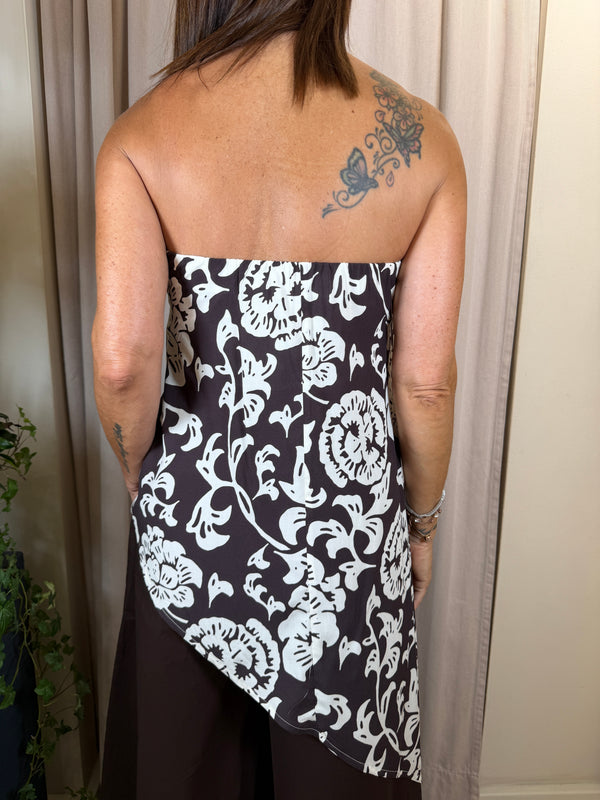 Top fantasia a fascia asimmetrico TAB2609
