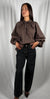 Camicia gessata cioccolata- TAC0478 Vicolo