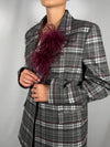 Giacca tartan grigio con spilla -Tensione In