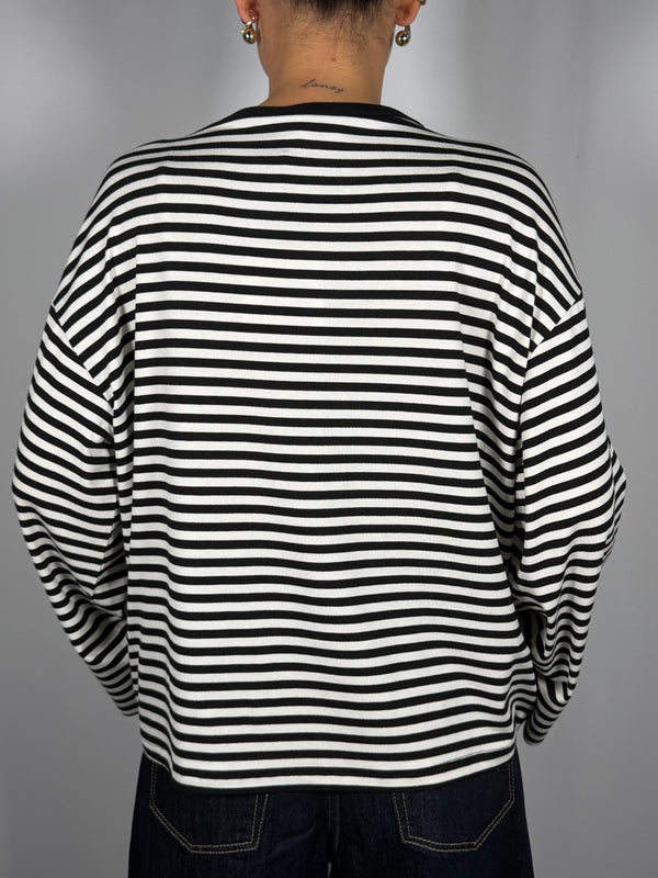 T-shirt scatoletta a righe- Vicolo UAC0140