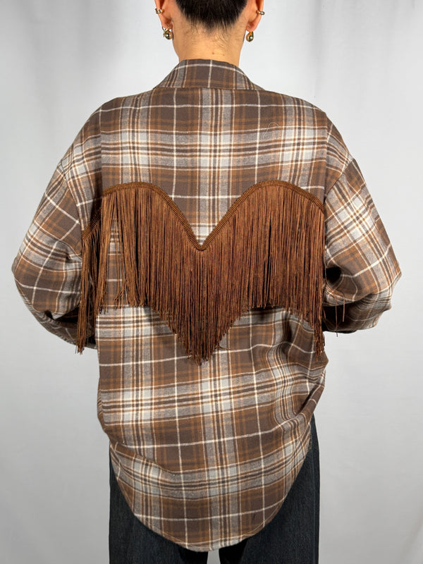 Camicia Check con frange Grigio/ Moro - Tensione In