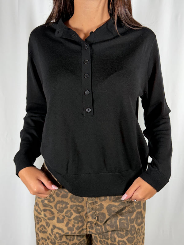 Maglia serafino Nera- 2AC2045Vicolo