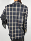 Giacca a quadriBlu con Frange- Vicolo TAC1052