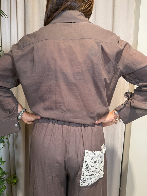 Camicia tasca macramè TAB2437