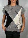Gilet in maglia a Rombi Panna/Nero/Grigio- Vicolo
