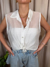 Camicia smanicata con nodo in vita Art CMA-Q509