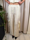 Pantalone cargo in Lino