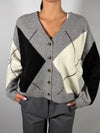 Cardigan con scollo a V rombi - vicolo
