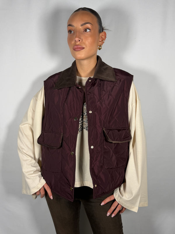 Gilet trapuntanto bordeaux - Tensione In