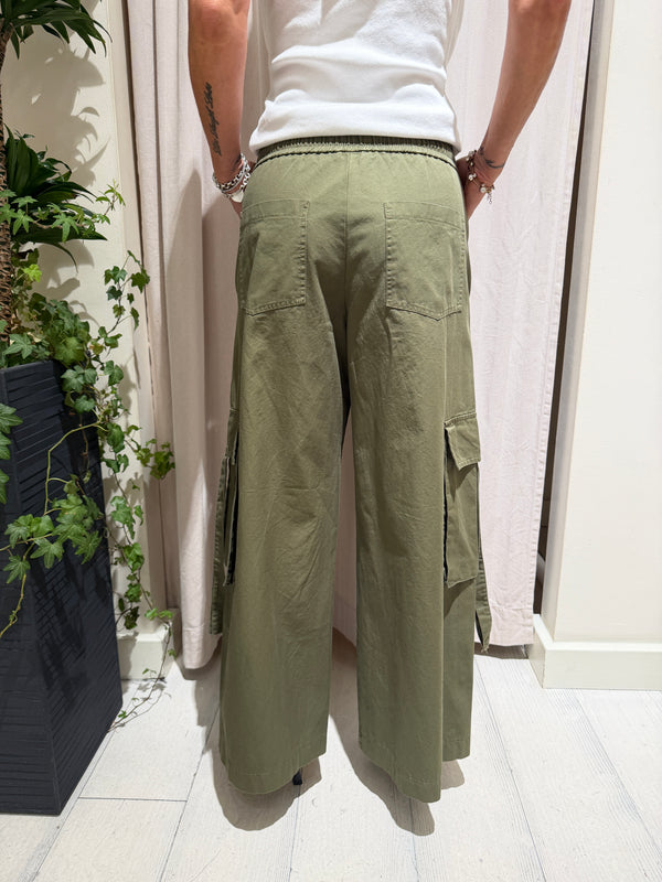 Pantalone cargo in cotone Verde Militare ART HM345