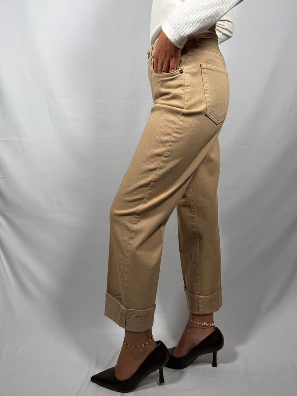 Pantalone denim con risvolto - Philia Loft