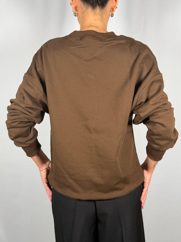 Felpa con stampa Polo Marrone- HaveOne