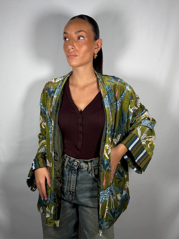 Kimono ciniglia Nomad jungle verde - HaveOne
