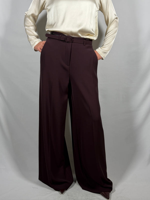 Pantalone palazzo con cintura Bordeaux- Imperial P7J7MHXC