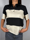 Polo a righe Panna/Nero- TAC0528 Vicolo