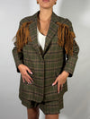 Giacca a quadri con frange - HaveOne