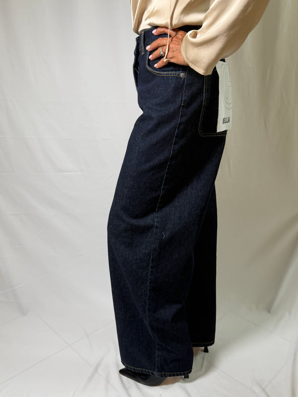 Jeans Bella blu , cuciture camel - Haveone PLS-R095