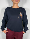 Felpa con stampa blu - HaveOne