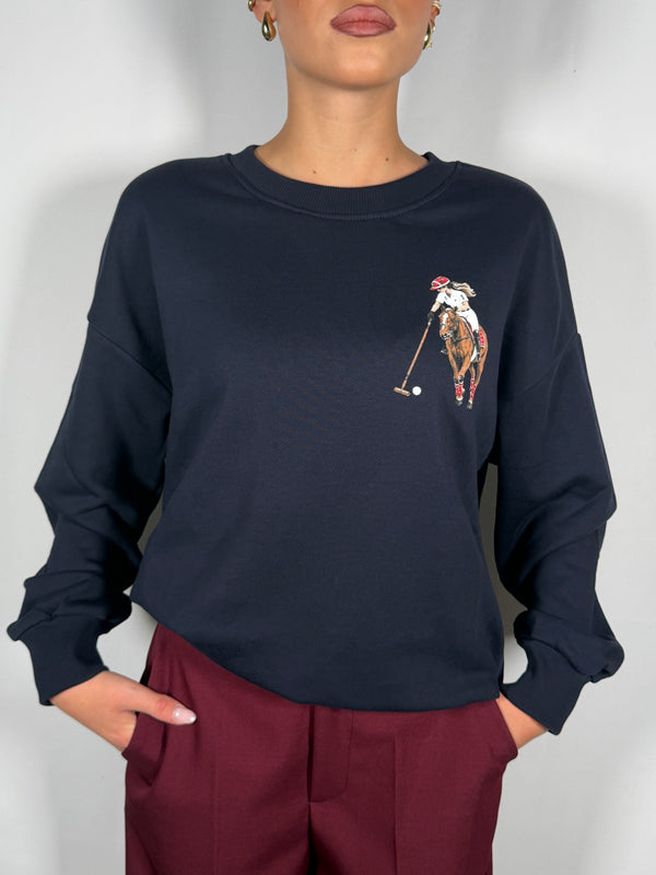 Felpa con stampa blu - HaveOne