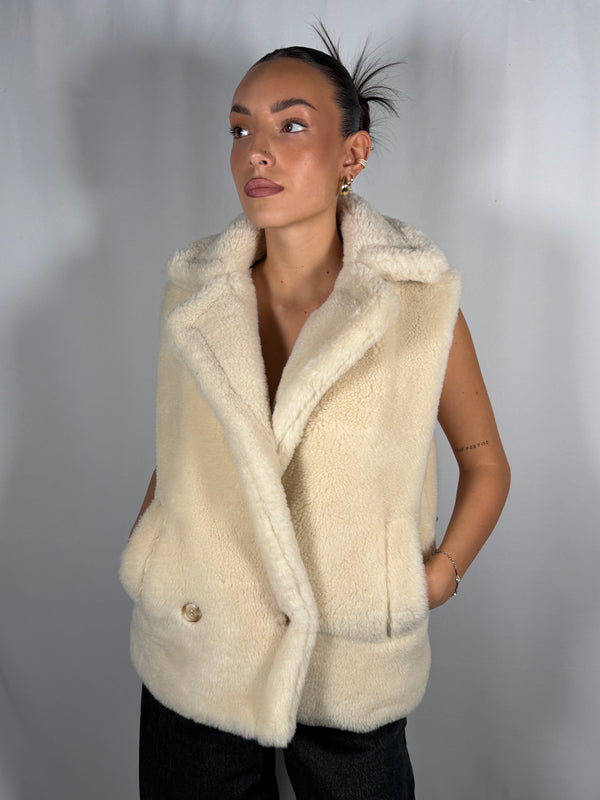 Giacca teddy corta Panna - HaveOne