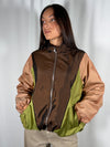 Bomber color block rosa, olio e moro- TAC0571 Vicolo