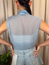 Camicia smanicata con nodo in vita Art CMA-Q509