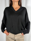 Maglia con scollo a V Nero- 2AC2043 Vicolo
