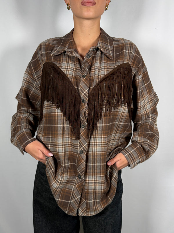 Camicia Check con frange Grigio/ Moro - Tensione In