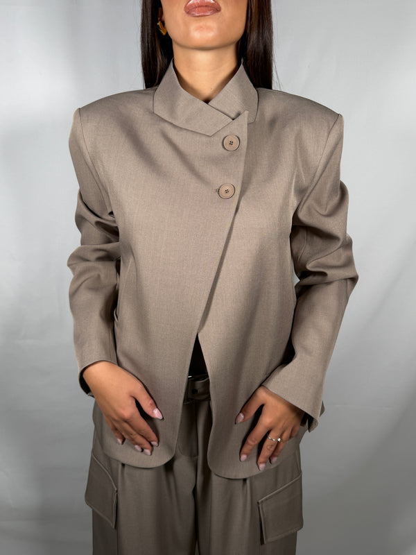 Giacca coreana Tortora- haveone JMN-R005