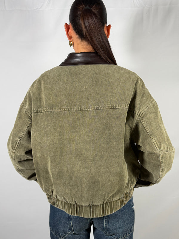 Bomber colletto ecopelle - You Decide