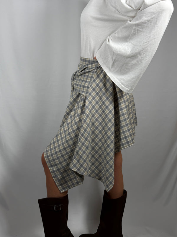 Gonna effetto camicia in check- Vicolo