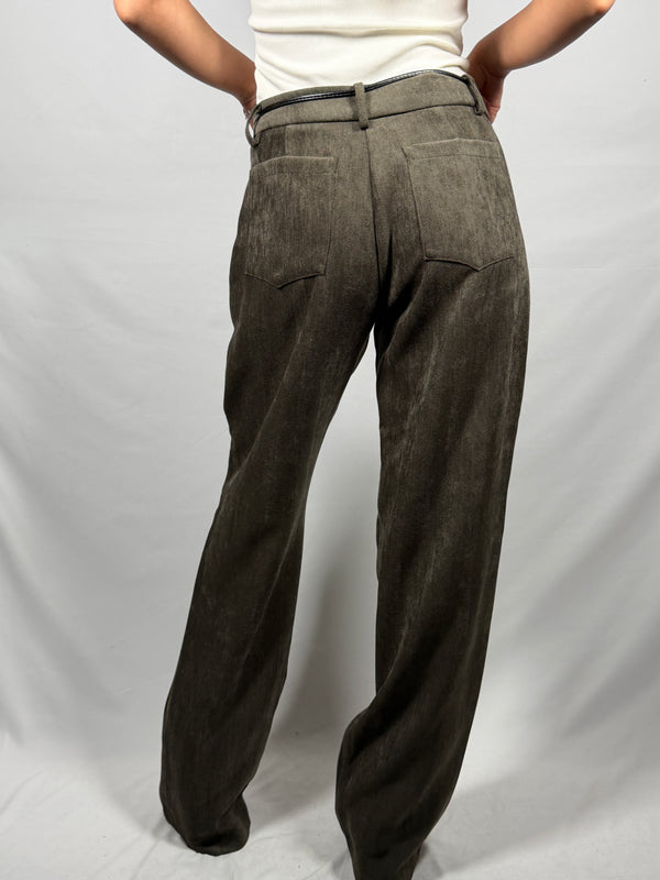 Pantalone in velluto muschio- Tensione In