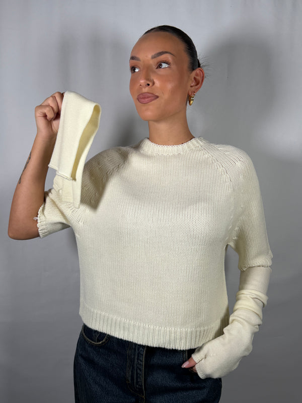 Maglia crop con manicotti - Tensione In