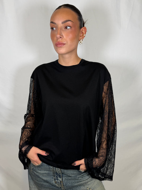 Maglia manica pizzo - Vicolo