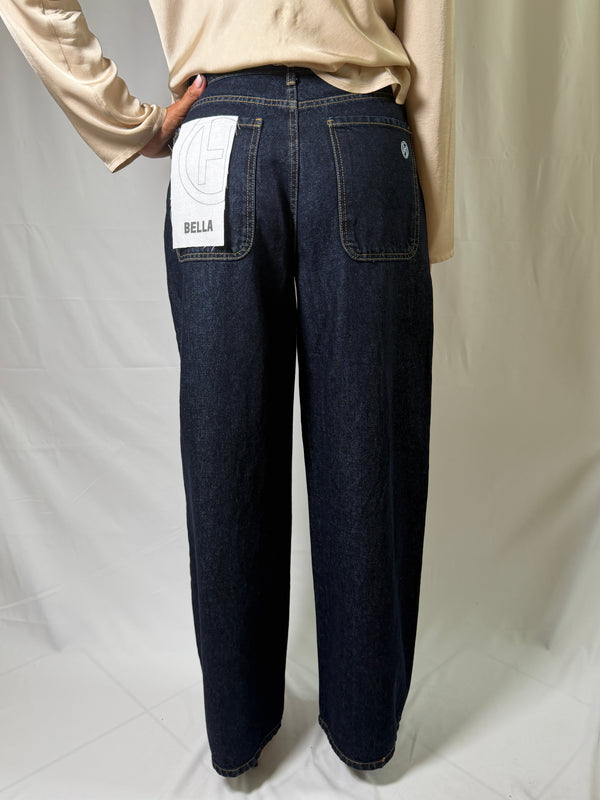 Jeans Bella blu , cuciture camel - Haveone PLS-R095