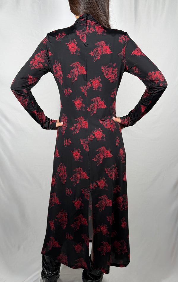 Abito lungo fantasia rose- Tensione In ART40881