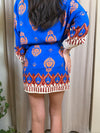 Mini gonna pareo Fantasia bluette e arancio Art GMA-Q187