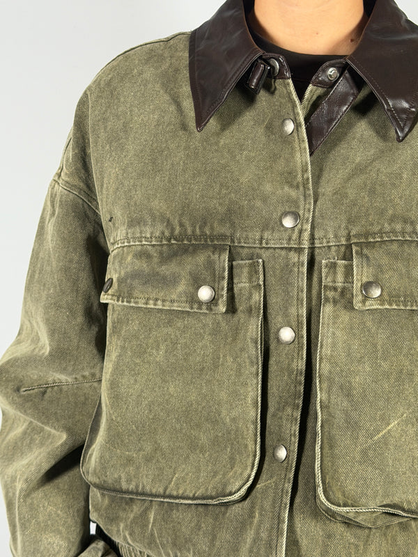 Bomber colletto ecopelle - You Decide