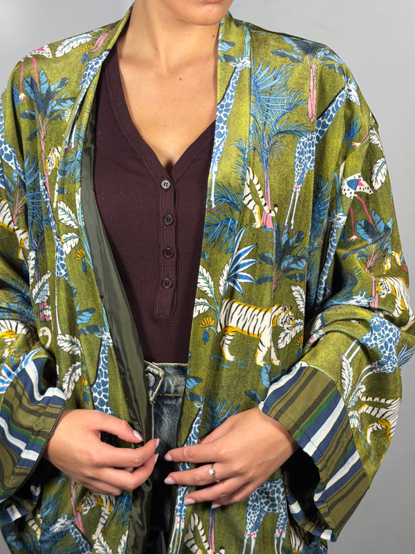 Kimono ciniglia Nomad jungle verde - HaveOne
