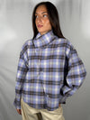 Camicia Check chiusura asimétrica Lilla/Moro - HaveOne