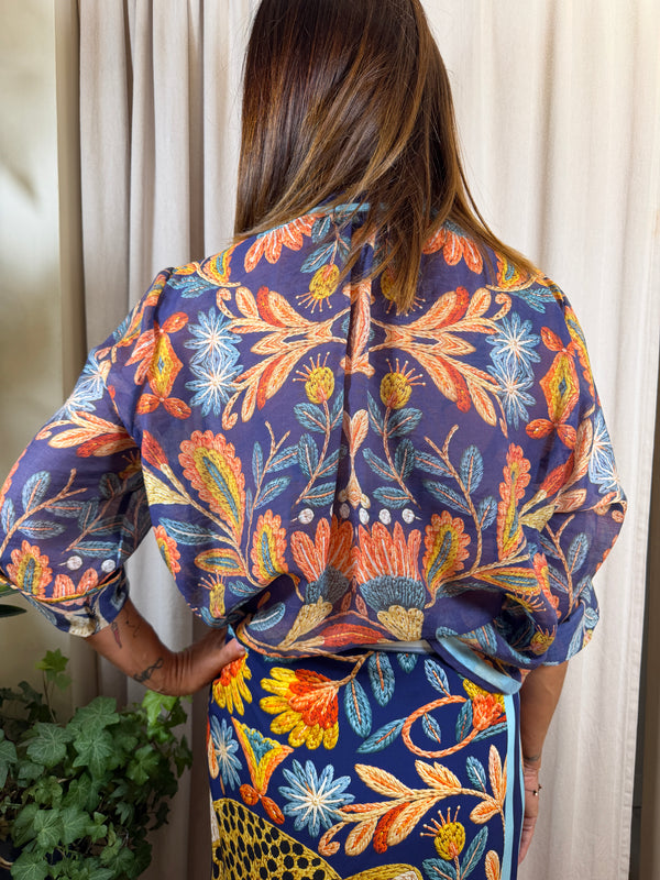 Camicia Fantasia Tigre Blu Art. CVS-Q514