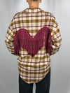 Camicia Check con frange Beige/Bordeaux- Tensione In