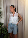 Camicia smanicata con nodo in vita Art CMA-Q509