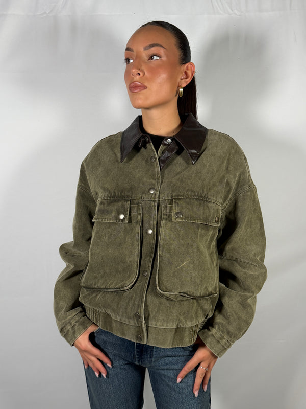 Bomber colletto ecopelle - You Decide