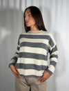Pull paricollo a righe Grigio/Panna - MIT-R131 Vicolo